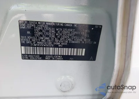 2015 Toyota Rav4 Xle from USA, damaged, VIN 2T3WFREV5FW147078